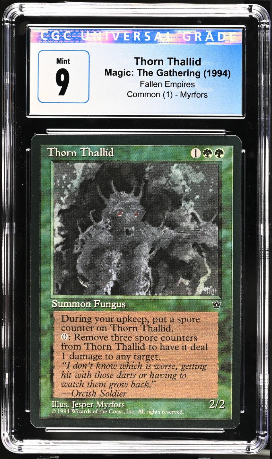 Set of 3 1994 SEQUENTIAL Magic MTG Fallen Empires Thorn Thallid CGC 9 Mint