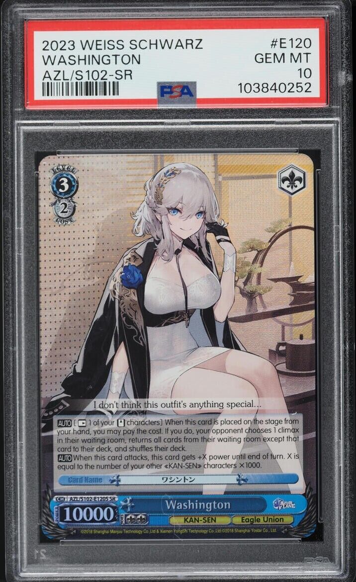 Weiss Schwarz - Washington - Azur Lane AZL/S102-E120S SR - PSA 10 - POP 10