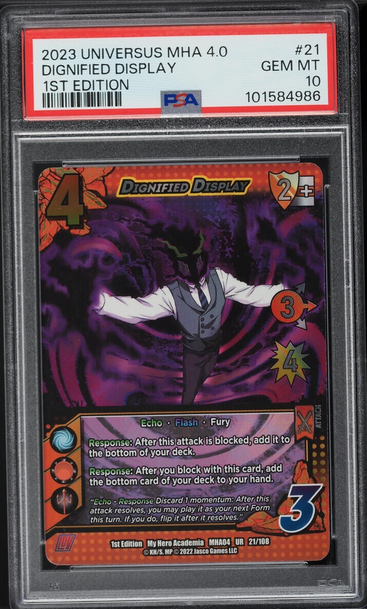 PSA 10 My Hero Academia Dignified Display 1st Ed. Universus MHA04 Ultra Rare 21