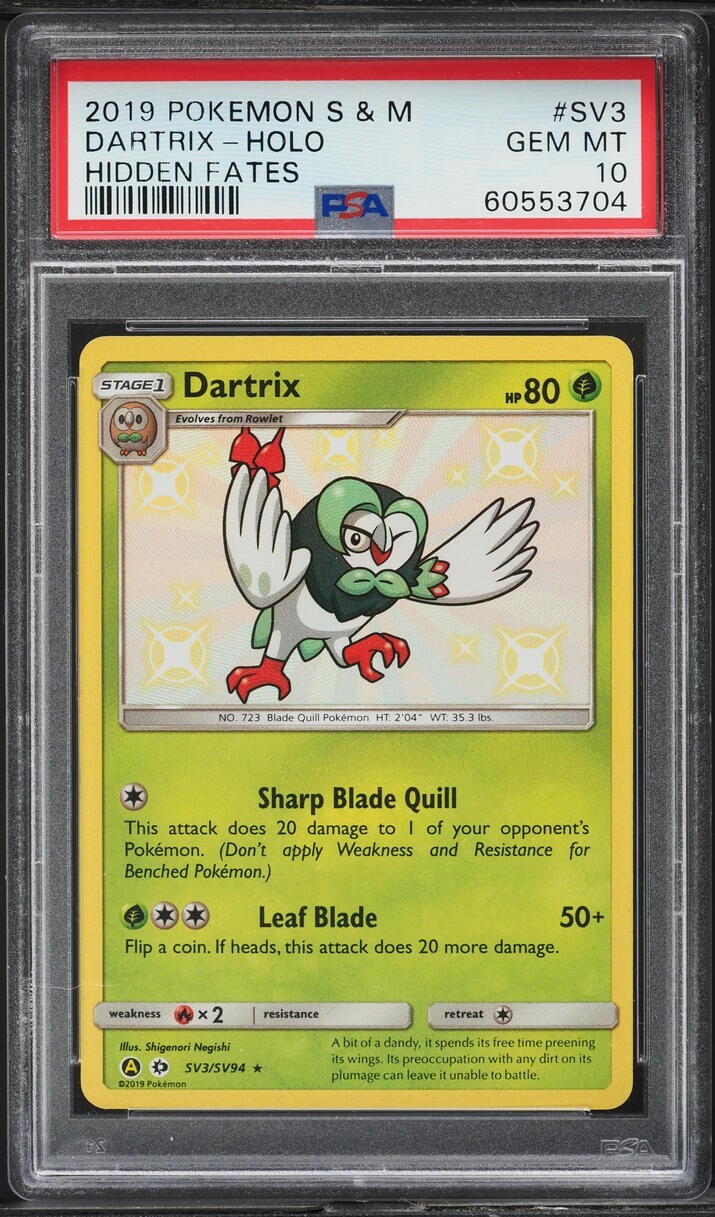 2019 Pokemon Sun & Moon Hidden Fates #SV3-4 Hidden Fates PSA 10 Three Sequential
