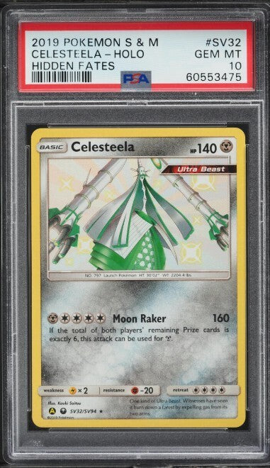 Pokemon 2019 Hidden Fates #SV32 Shiny Celesteela Ultra Beast Holo PSA 10 GEM MT