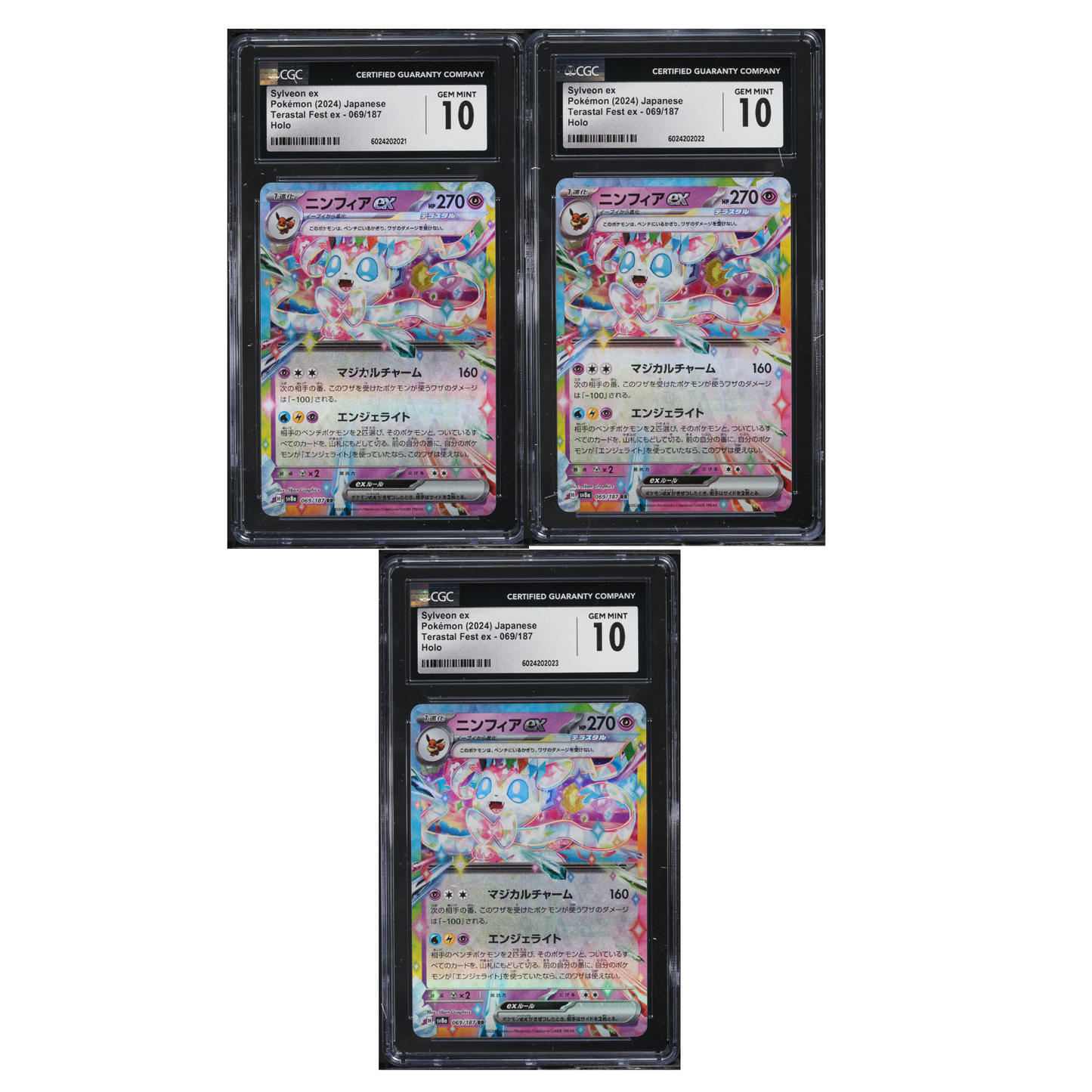 THREE CGC 10 Sylveon ex Holo 069 Terastal Fest Ex Japanese Pokemon Sequential