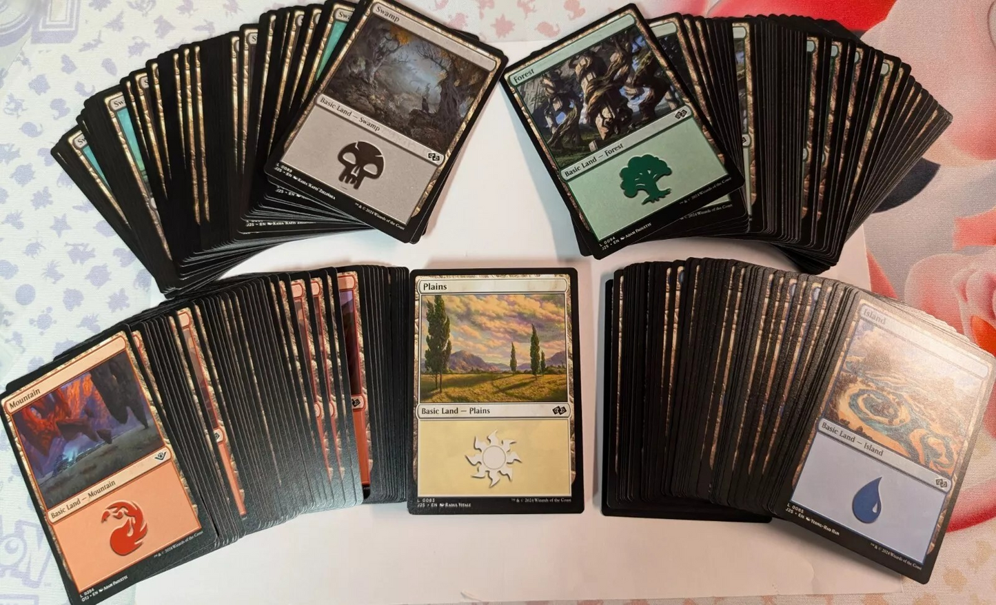 500 Magic The Gathering MTG Basic Land Cards - 100 of Each Color and Bonus Cards