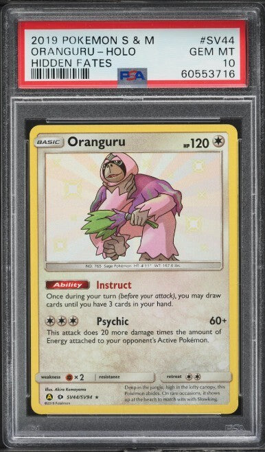 2019 Pokemon S & M Hidden Fates #SV44-45 Hidden Fates PSA 10 Three Sequential