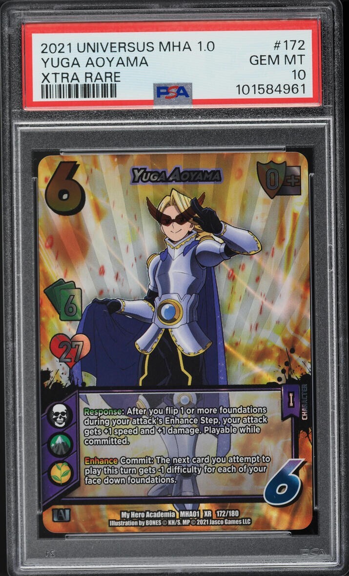 PSA 10 My Hero Academia Yuga Aoyama Universus MHA01 Xtra Rare 172/180