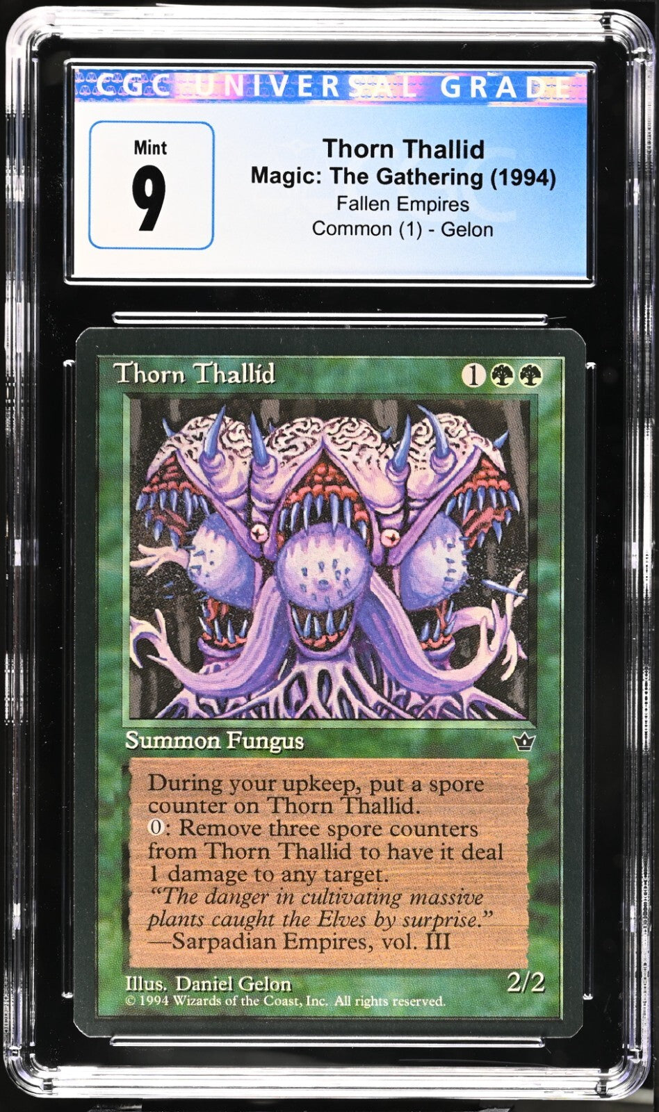 Set of 3 1994 SEQUENTIAL Magic MTG Fallen Empires Thorn Thallid CGC 9 Mint