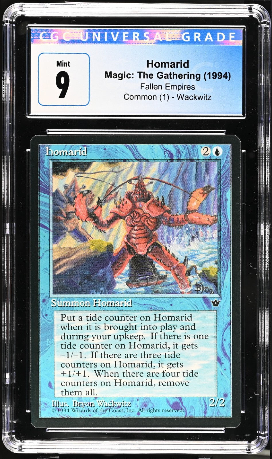 Set of 3 1994 Magic the Gathering MTG Fallen Empires Homarid CGC 9 Mint