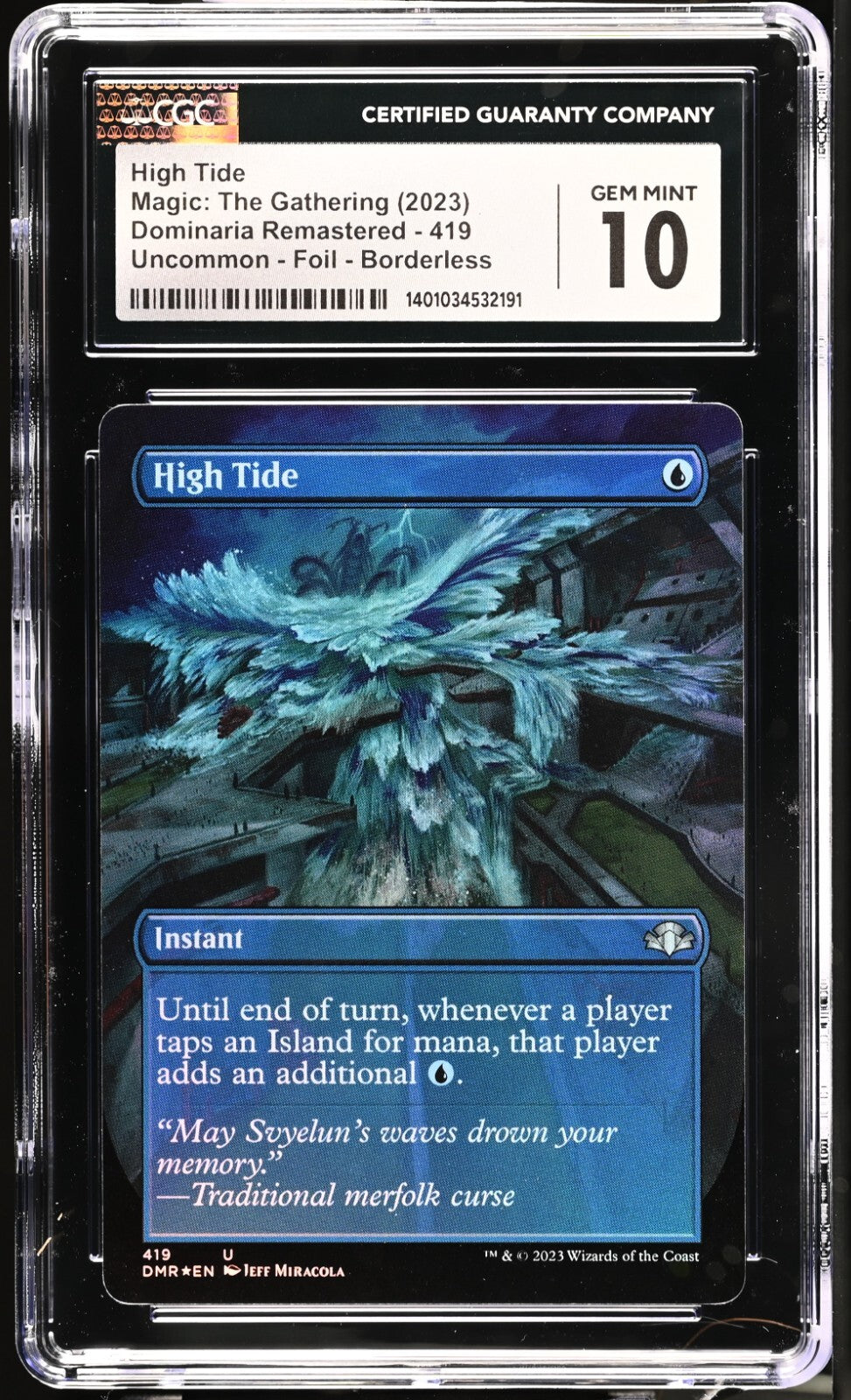 3 HIGH TIDE BORDERLESS 419 DOMINARIA REMASTERED MAGIC THE GATHERING CGC 10 POP 3