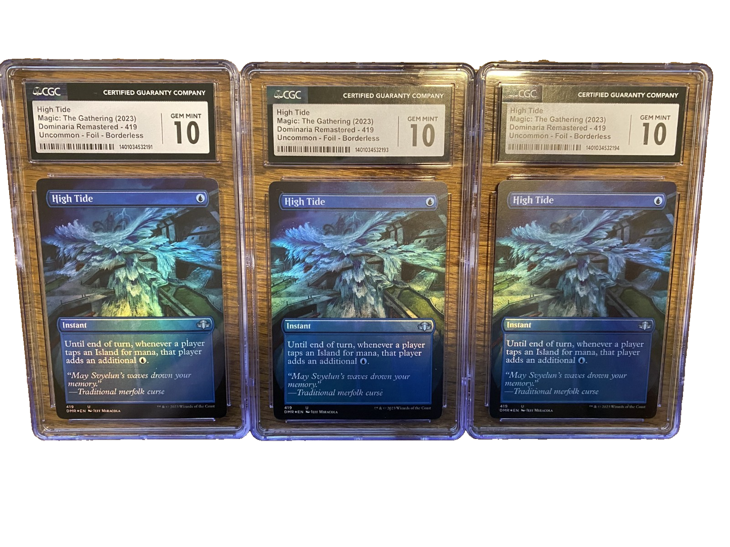 3 HIGH TIDE BORDERLESS 419 DOMINARIA REMASTERED MAGIC THE GATHERING CGC 10 POP 3