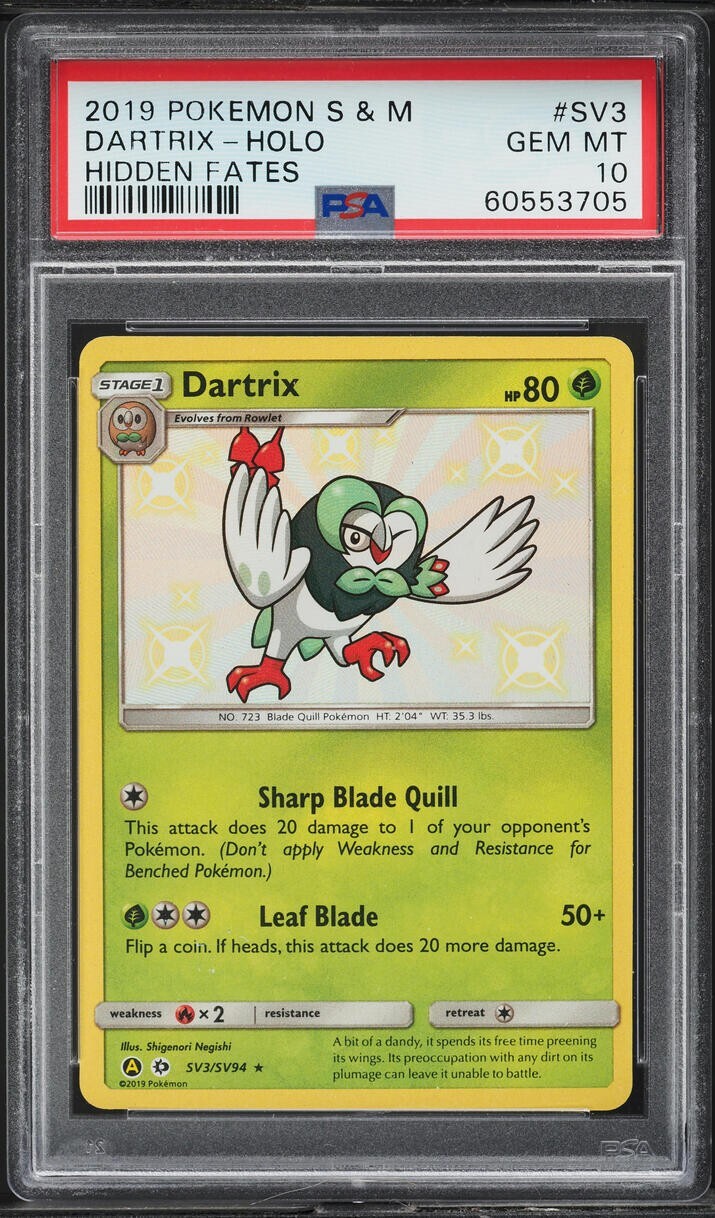 2019 Pokemon Sun & Moon Hidden Fates #SV3-4 Hidden Fates PSA 10 Three Sequential