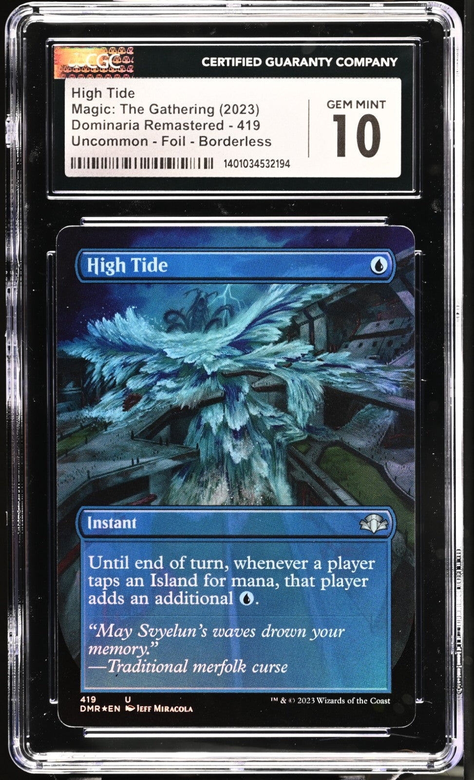 3 HIGH TIDE BORDERLESS 419 DOMINARIA REMASTERED MAGIC THE GATHERING CGC 10 POP 3