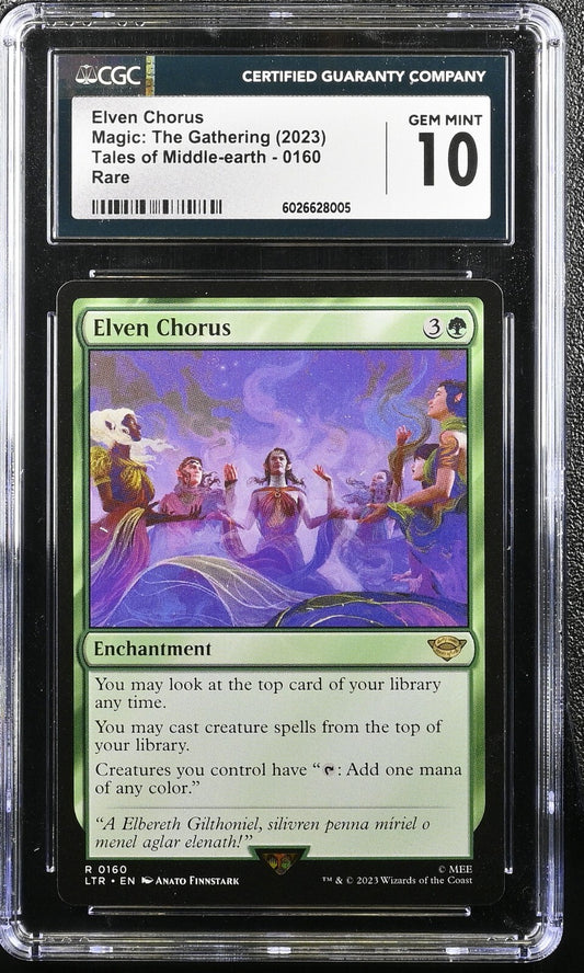 MTG Magic the Gathering Tales of Middle Earth Elven Chorus 0160 CGC 10 GEM MINT