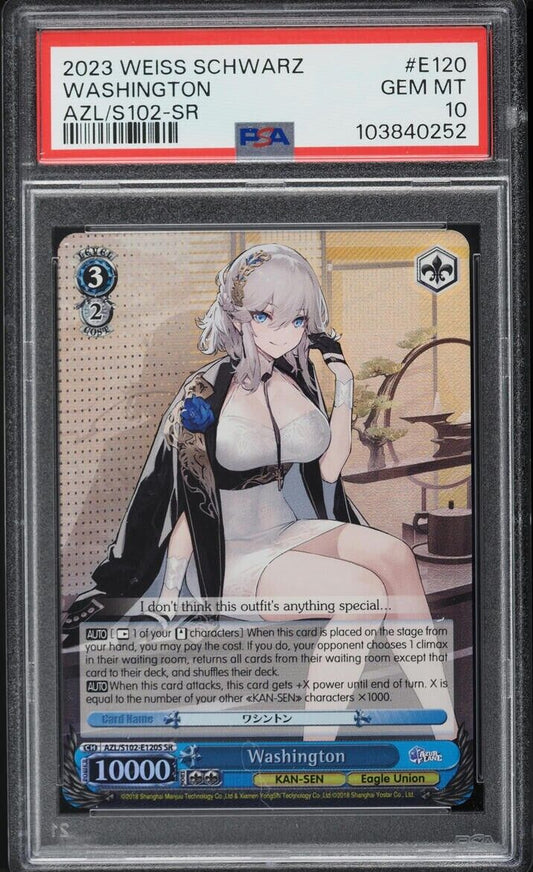 Weiss Schwarz - Washington - Azur Lane AZL/S102-E120S SR - PSA 10 - POP 10