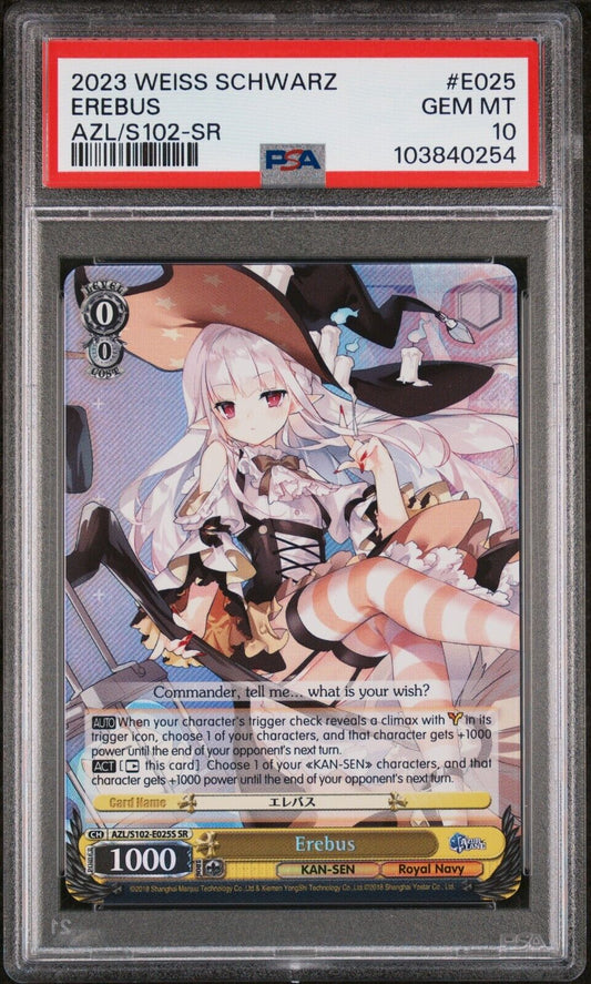 2023 Weiss Schwarz Azur Lane Erebus English AZL/S102-025 SR PSA 10 Gem Mint