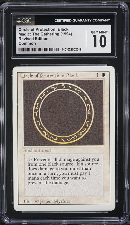 1994 Magic The Gathering Revised Circle Of Protection CGC 10 GEM MINT Low Pop