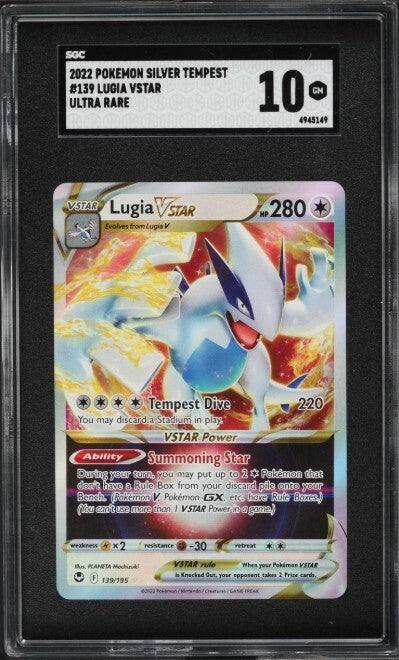 2022 POKEMON SWORD & SHIELD SILVER TEMPEST #139 LUGIA VSTAR SGC 10