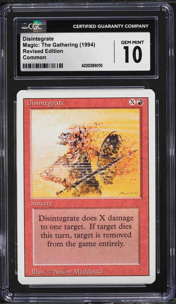 1994 Magic The Gathering Revised Disintegrate CGC 10 GEM MINT Low Pop