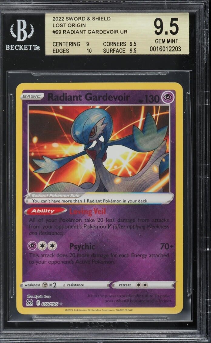 2022 POKEMON SWORD & SHIELD LOST ORIGIN #069 RADIANT GARDEVOIR BGS 9.5