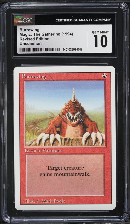 1994 Magic The Gathering Revised Burrowing CGC 10 GEM MINT Low Pop