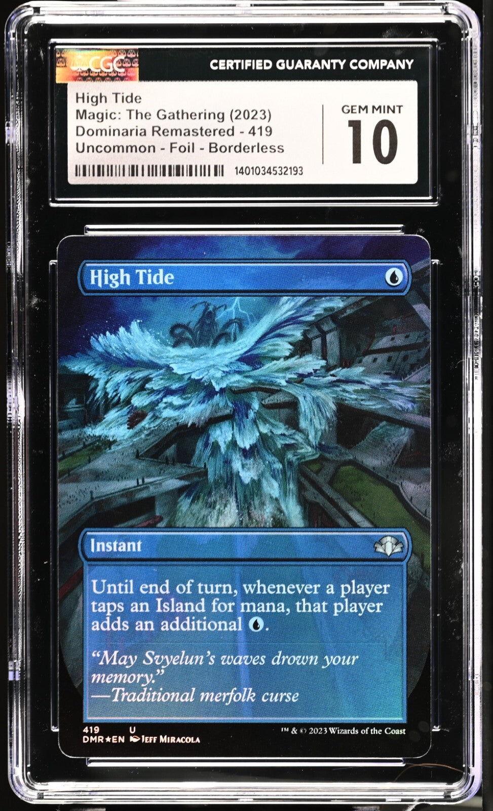 3 HIGH TIDE BORDERLESS 419 DOMINARIA REMASTERED MAGIC THE GATHERING CGC 10 POP 3
