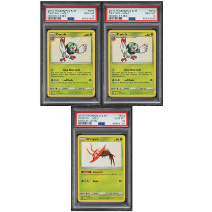 2019 Pokemon Sun & Moon Hidden Fates #SV3-4 Hidden Fates PSA 10 Three Sequential