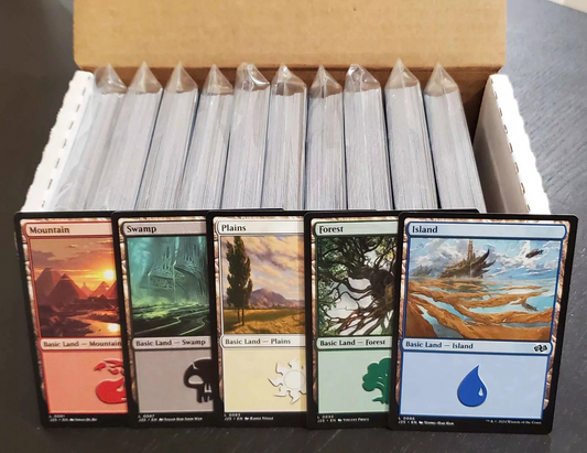 500 Magic The Gathering MTG Basic Land Cards - 100 of Each Color and Bonus Cards