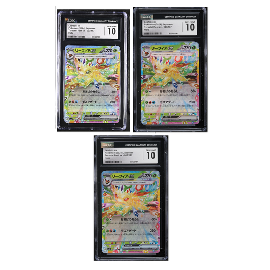 THREE CGC 10 Leafeon ex Holo 003 Terastal Fest Ex Japanese Pokemon Sequential