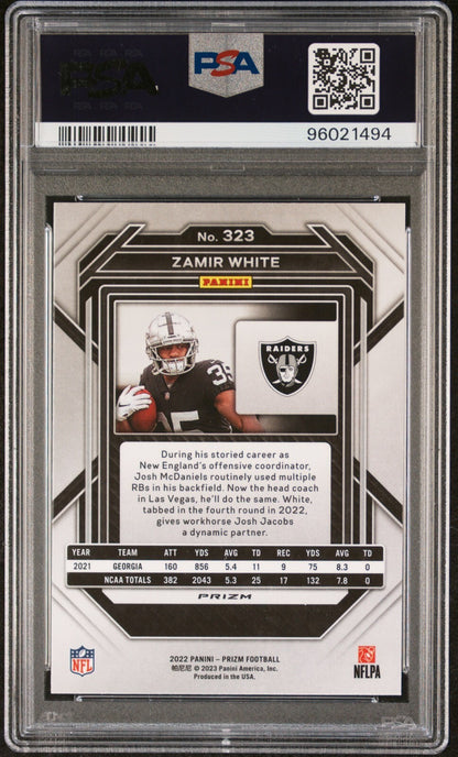 2022 Prizm Red White Blue #323 Zamir White RC Rookie Card PSA 10
