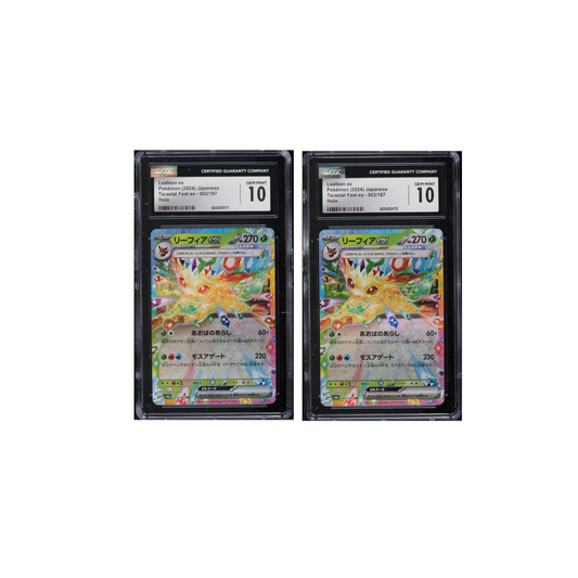 TWO CGC 10 Leafeon ex Holo 003 Terastal Fest Ex Japanese Pokemon Sequential