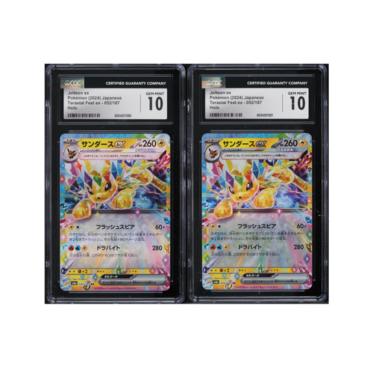 TWO SEQUENTIAL CGC 10 JAPANESE POKEMON Jolteon EX 052/187 Terastal Festival