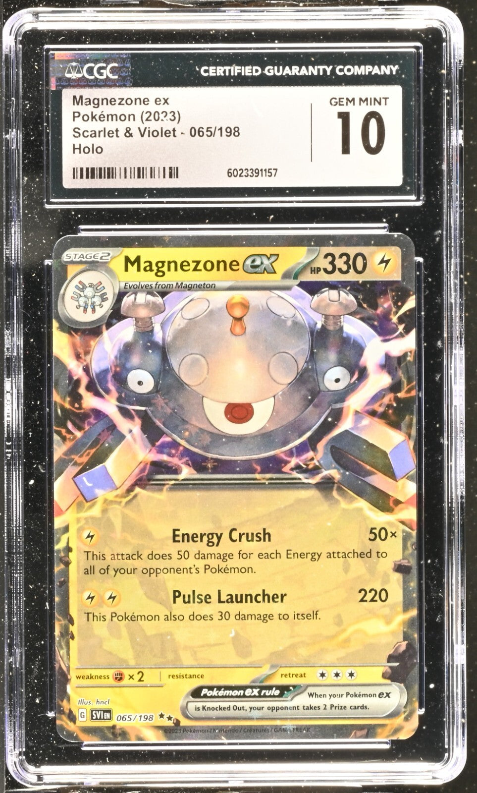 CGC Graded 10 Gem Mint Magnezone ex 065/198 Scarlet & Violet Pokemon Card