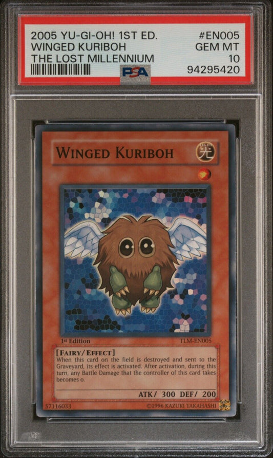 2005 Yugioh Winged Kuriboh TLM-EN005 Rare 1st Edition PSA 10 GEM MINT