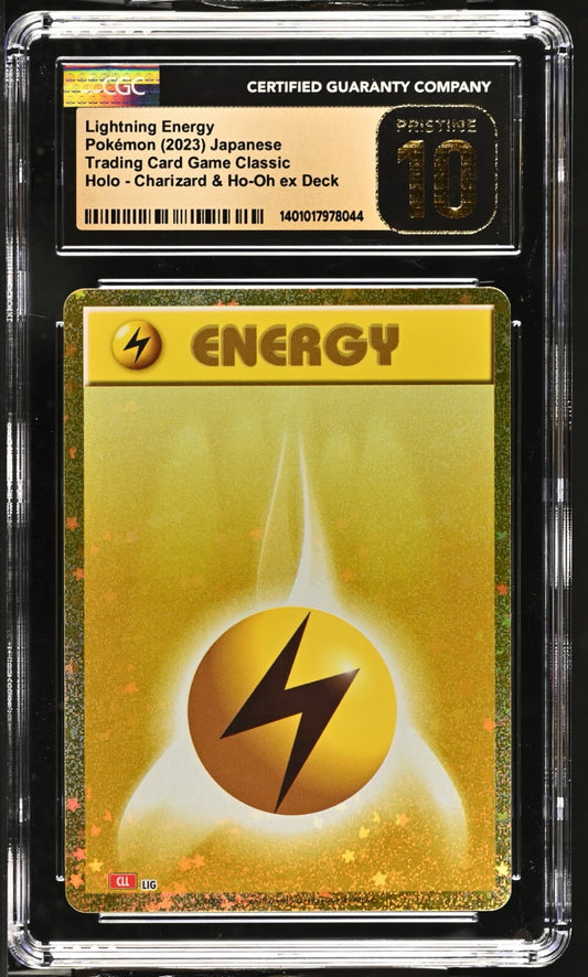 Holo Lightning Energy 2023 Pokemon Japanese Charizard & Ho-Oh EX deck CGC 10