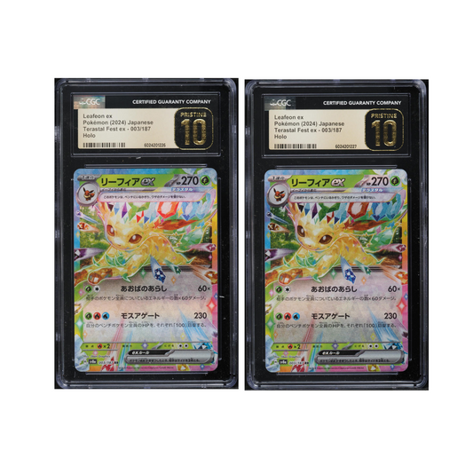 TWO CGC 10 Leafeon ex Holo 003 Terastal Fest Ex Japanese Pokemon Sequential