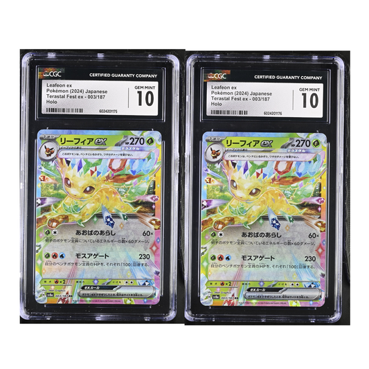 TWO CGC 10 Leafeon ex Holo 003 Terastal Fest Ex Japanese Pokemon Sequential