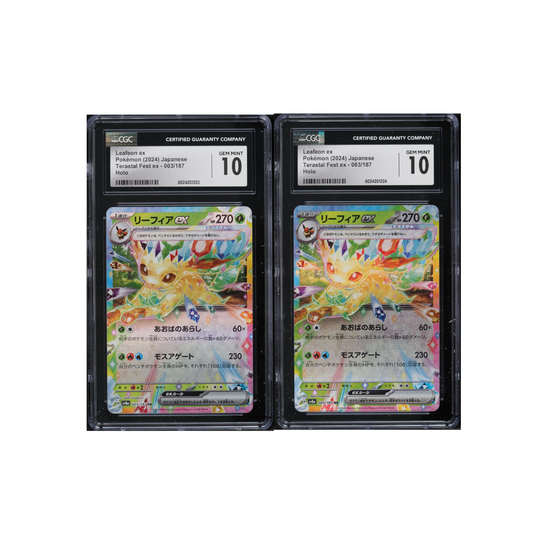 TWO CGC 10 Leafeon ex Holo 003 Terastal Fest Ex Japanese Pokemon Sequential
