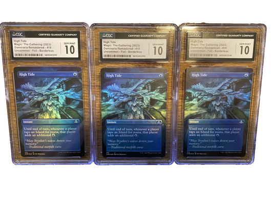 3 HIGH TIDE BORDERLESS 419 DOMINARIA REMASTERED MAGIC THE GATHERING CGC 10 POP 3