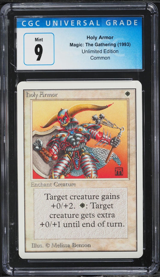 1993 MTG Unlimited Holy Armor CGC 9 Mint 1993 Magic The Gathering Enchant