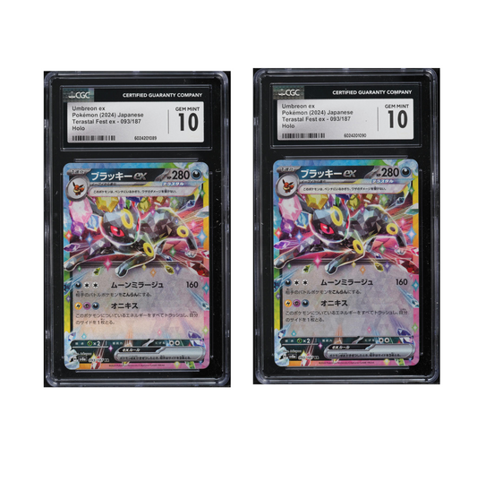 TWO SEQUENTIAL CGC 10 Umbreon ex 093/187 Terastal Festival Holo Japanese Pokémon