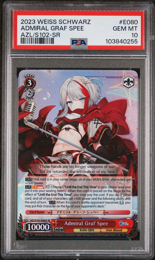 Weiss Schwarz - Admiral Graf Spee - Azur Lane AZL/S102-E080S SR - PSA 10 - POP 8