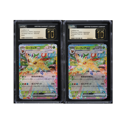 TWO CGC 10 Leafeon ex Holo 003 Terastal Fest Ex Japanese Pokemon Sequential