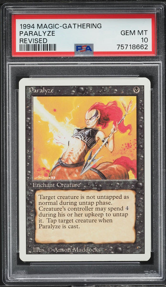 1994 MTG Magic Paralyze Revised Edition PSA 10 Mint Magic The Gathering POP 9