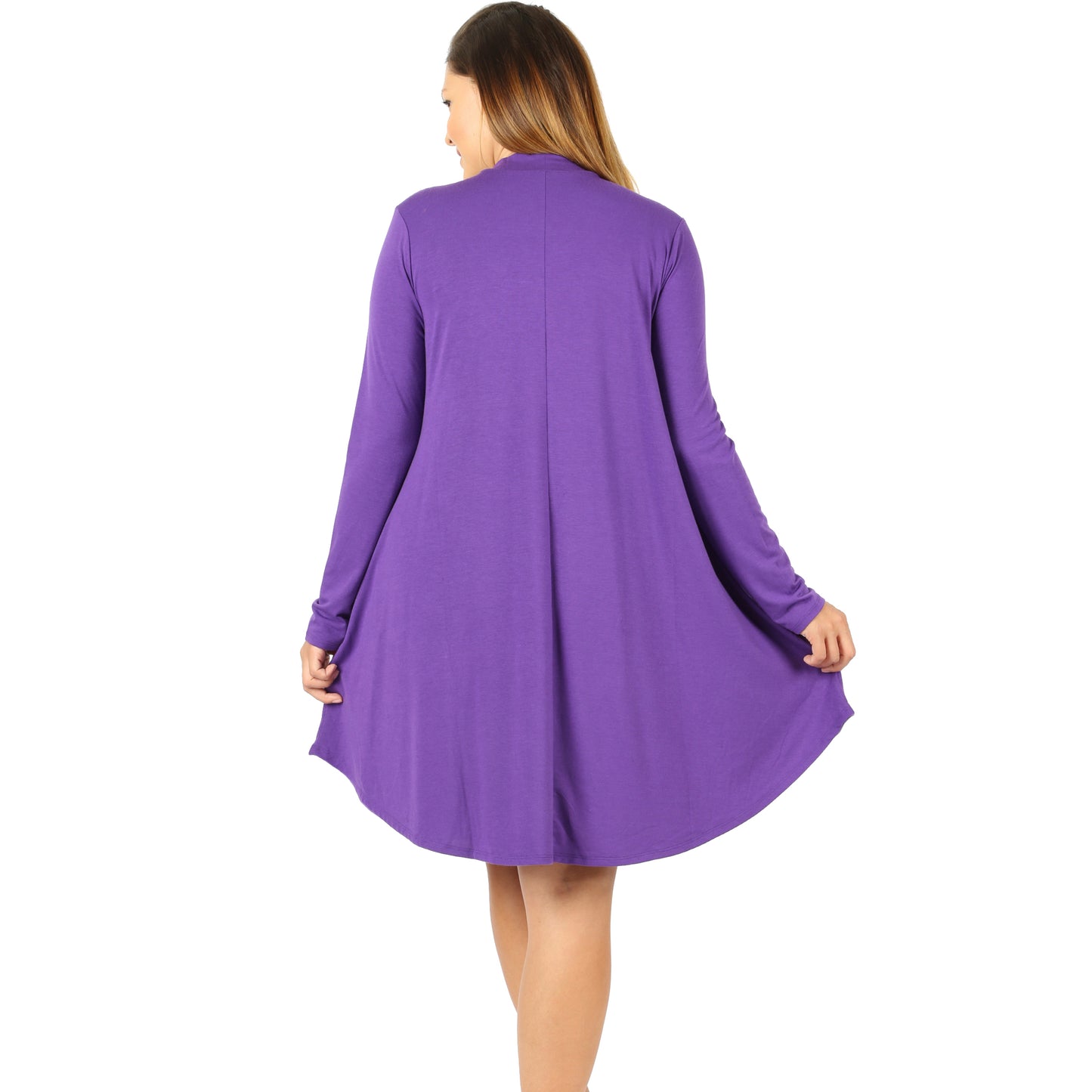 Mock Neck Long Sleeve Dress with Pockets