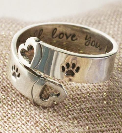 Paw Print Adjustable Ring