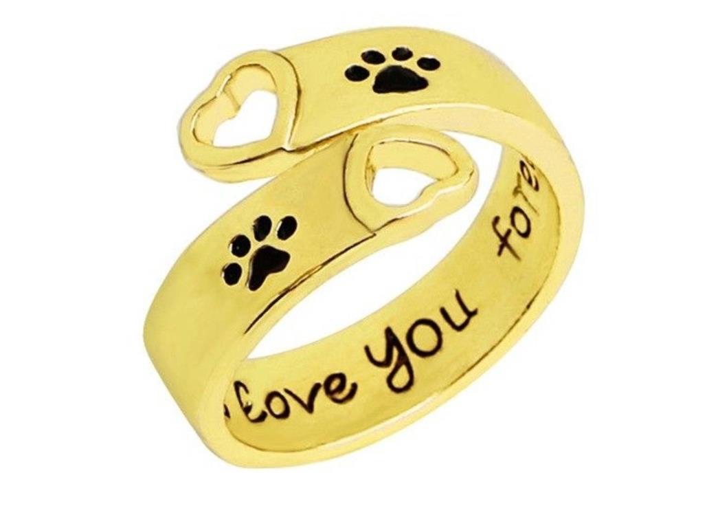 Paw Print Adjustable Ring