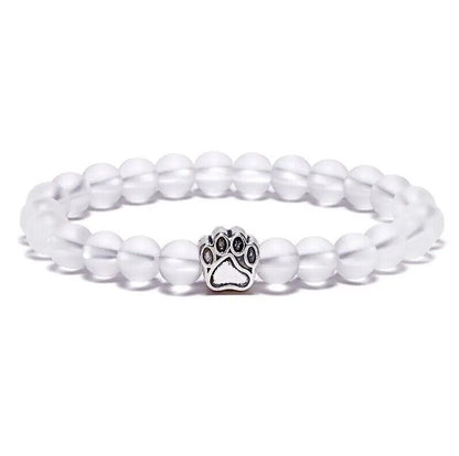 Paw Print Charm Bead Bracelet